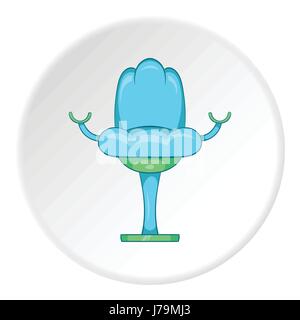 Gynecological chair icon in cartoon style isolated on white circle background. Gynecology symbol vector illustration Stock Vector