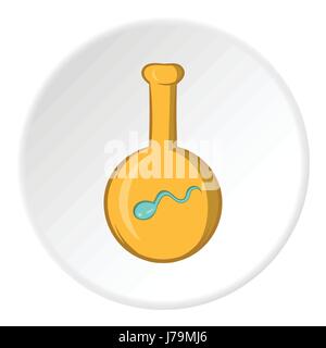 IVF icon in cartoon style isolated on white circle background. Pregnancy symbol vector illustration Stock Vector