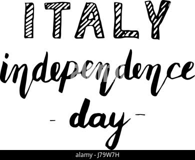 Italian National Rebuplic Day lettering. Vector banner in modern callygraphy style Stock Vector