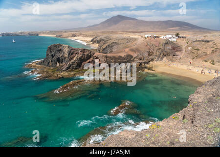 Playas de Papagayo bei Playa Blanca, Insel Lanzarote, Kanarische Inseln, Spanien |  Playas de Papagayo near  Playa Blanca, Lanzarote, Canary Islands,  Stock Photo