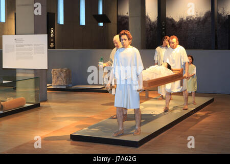 A Gallo-Roman funeral at the Gallo-Roman Museum in Tongeren, Belgium Stock Photo