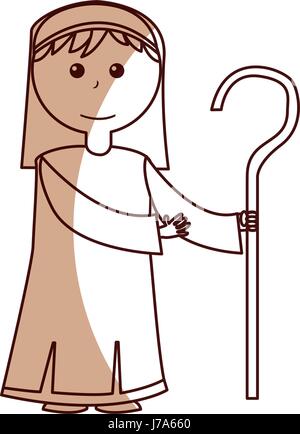 saint joseph manger character Stock Vector