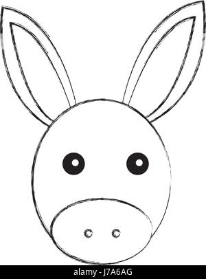 cute mule manger character Stock Vector