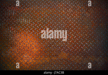 dirty and old rust diamond metal plate use for grunge ,grungy ,textured, background and backdrop Stock Photo
