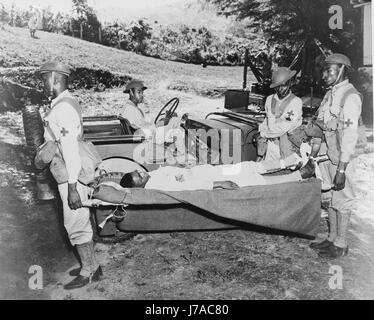 Jeep used as a field ambulance by U.S. troops in the Caribbean area, 1942. Stock Photo