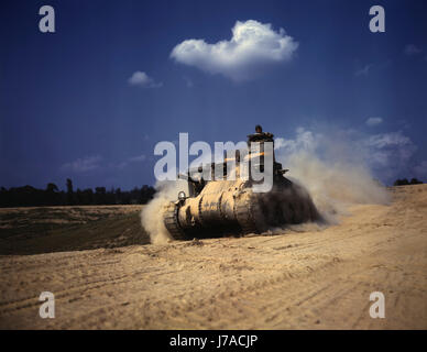 June 1942 - An M3 tank in action, Ft. Knox, Kentucky. Stock Photo