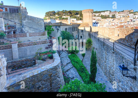 Spain, Catalonia, Costa Brava, Tossa de Mar, inside the Vila Vella Stock Photo