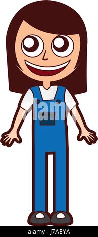 woman mechanic worker with overalls Stock Vector