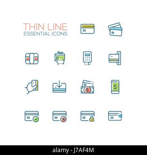 Finance - modern vector single thin line icons set Stock Vector