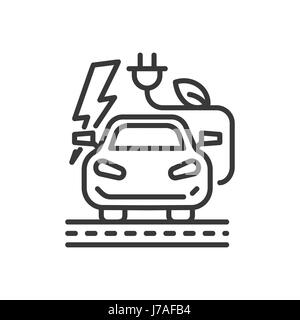 Electromobile - modern vector single line icon Stock Vector