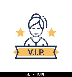 VIP person - modern vector single line icon Stock Vector