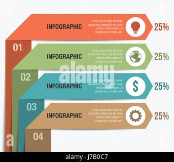 Beautiful Folded Vector Infographic Stock Vector
