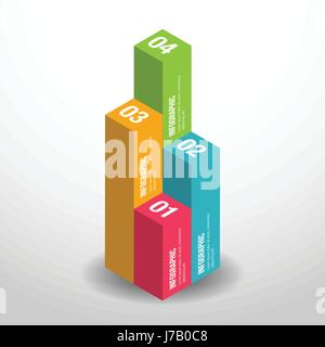 Beautiful Professional 3D Infographic Graph Stock Vector