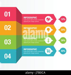 Colorful Horizontal Infographic Template Stock Vector