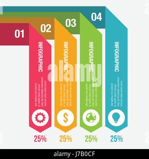 Flat Colorful Flip Banner Infographic Stock Vector
