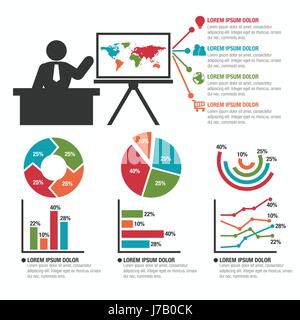 Flat Colorful Infographic Elements Stock Vector
