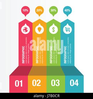 Flat Colorful Vertical Infographic Banner Stock Vector