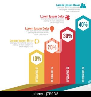 Modern Vertical Infographic Graph Stock Vector