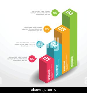 Professional 3D Infographic Graph Stock Vector
