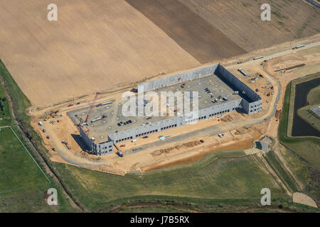 Aerial View Commercial Construction Site Stock Photo