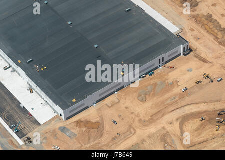 Aerial View Commercial Construction Site Stock Photo