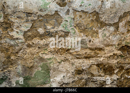 Old Concrete Chipped Stone Basement Wall Stock Photo