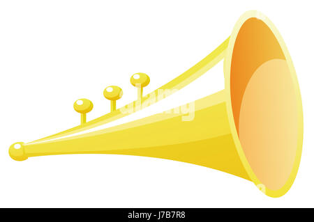 bugle music sound isolated musical horn small tiny little short illustration Stock Photo
