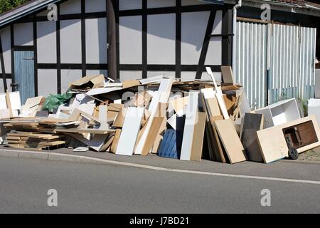 bulk garbage for collection at roadside Stock Photo