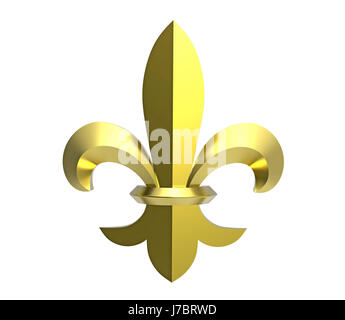 fleur de emblem france heraldic lis lys render 3d fleur french antique de Stock Photo