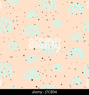 Abstract pastel peach color strokes seamless pattern. Stock Vector