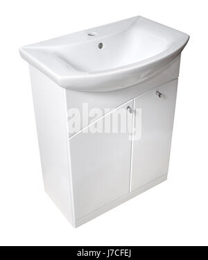 isolated sink unit sink basin washroom washbowl pelvis cabinet house building Stock Photo