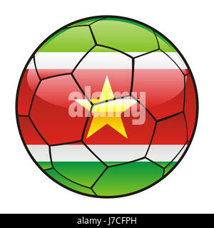isolated illustration flag suriname icon sport sports soccer football sport Stock Photo