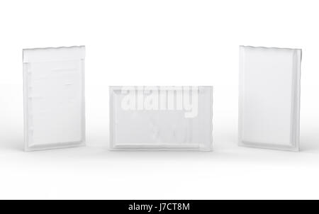 Close  white  bubble padded envelope with clipping path Stock Photo