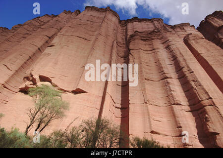 Talampaya Canyon with 'Chimney', Talampaya National Park, Argentina Stock Photo