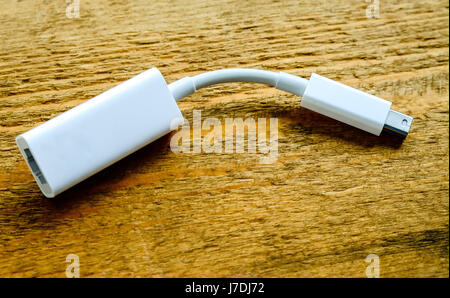 Thunderbolt Gigabit Ethernet Adapter Stock Photo