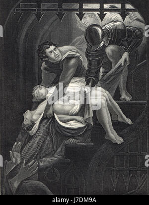 Death of the two princes in the Tower of London 1483 Stock Photo