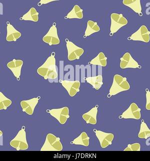 Retro School Bell Seamless Pattern Stock Vector