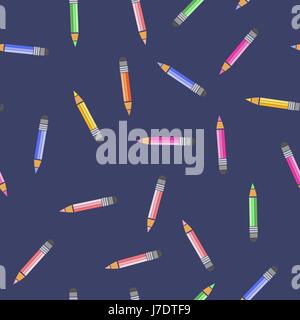 Colored Pencils Seamless Pattern Stock Vector