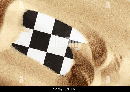Abstract background with chessboard in sand surface Stock Photo