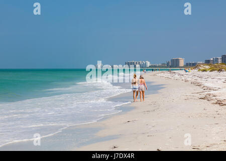 Lido Beach on the Gulf of Mexico on Lido Key in Saraspta Florida Stock Photo