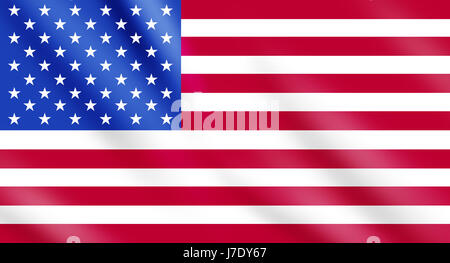 High resolution American Flag flowing with texture fabric detail. Stock Photo