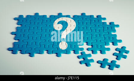 Question Mark Puzzle isolated on white background Stock Photo
