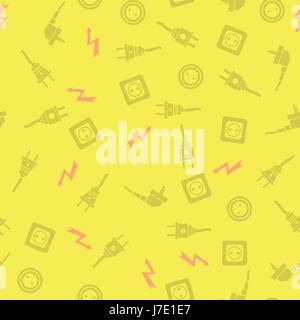 Plugs Seamless Pattern Stock Vector