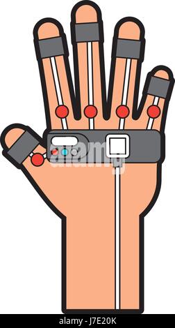 glove video game control Stock Vector