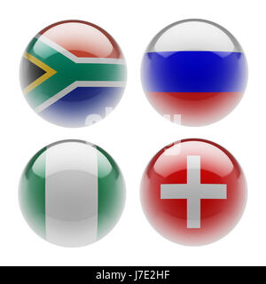 World Sphere Icon Flags on white background Stock Photo