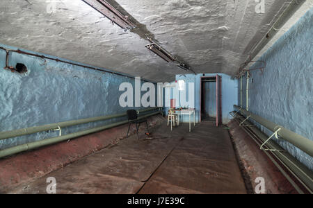 Compartment of an old abandoned buildings for civil protection Stock Photo