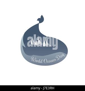 World ocean day icon. Stock Vector