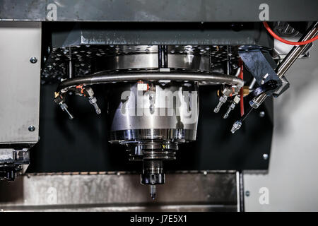 Vertical Machining Center Standard side-mount tool changer, metal processing CNC machine Stock Photo