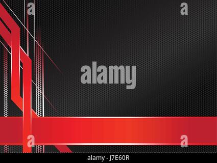 abstract sharp metallic frame red black, abstract modern metallic red black frame, vector illustration. Stock Vector