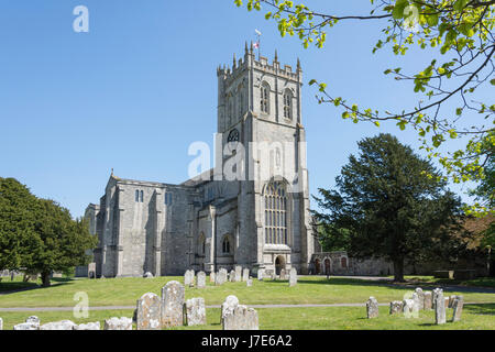 Christchurch Priory from churchyard, Christchurch, Dorset, England, United Kingdom Stock Photo